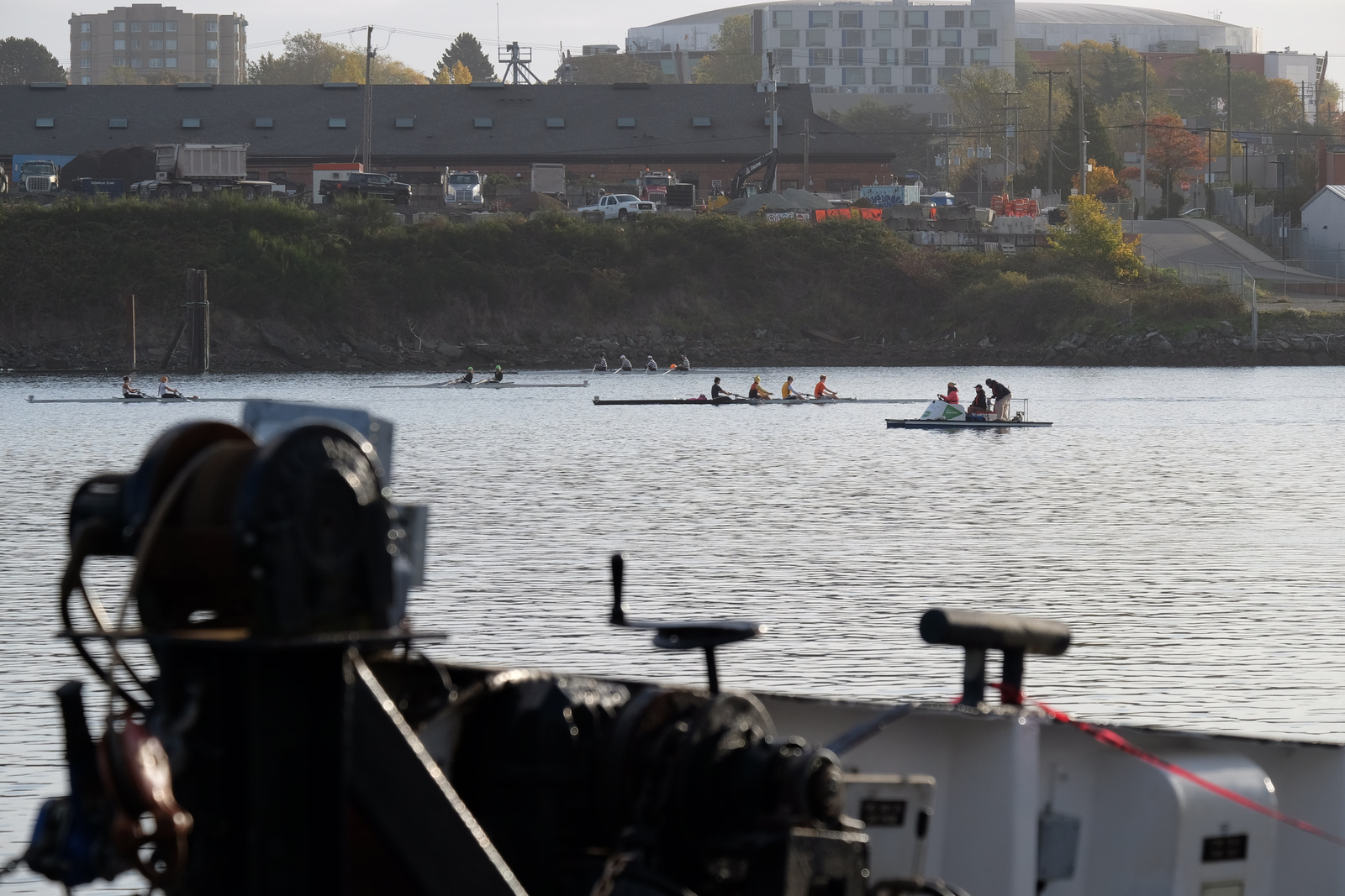 Boats getting ready for the start, taken from the start timer position at Point Hope Shipyards.