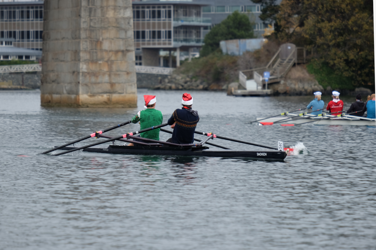 A double heads towards the finish.