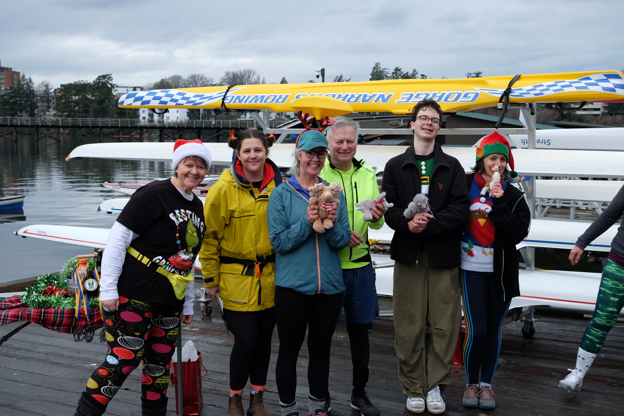 The second place team displays their prizes.