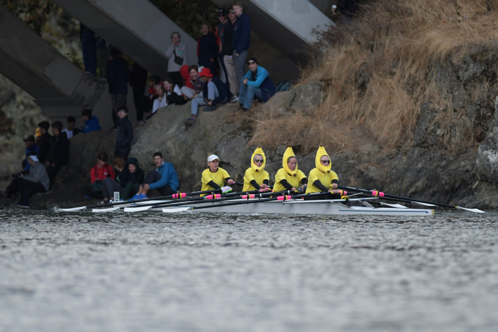 Costumed rowers at the Head of the Gorge regatta.