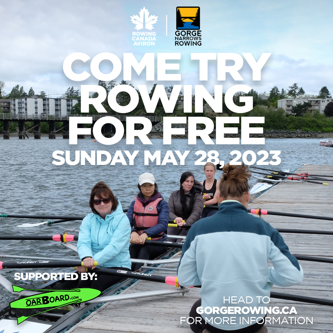 Come Try Rowing for Free. Sunday May 28, 2023.