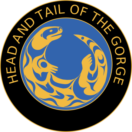The logo for the Head and Tail of the Gorge regatta, by Darlene Gait.