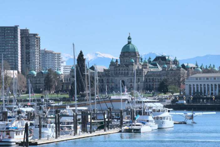 The BC legislature from Victoria's inner harbour.