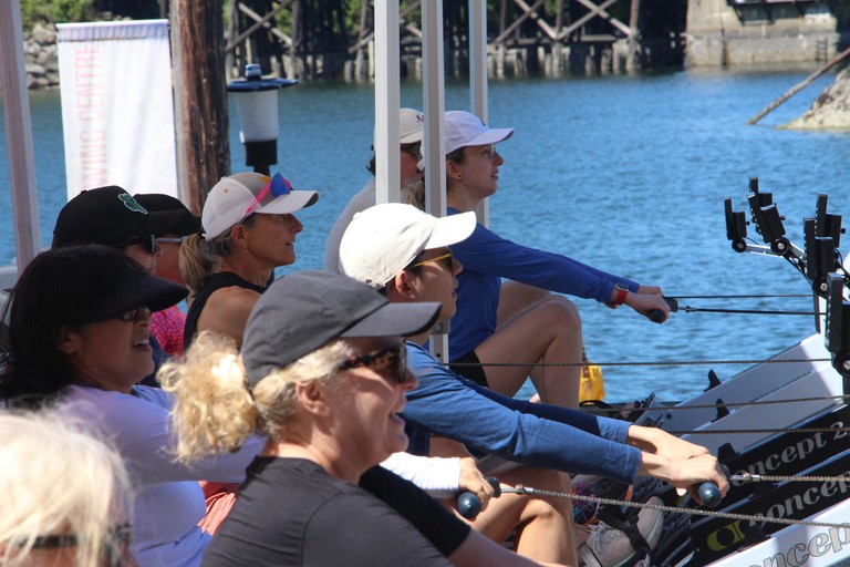 Learning the basics on a rowing machine.