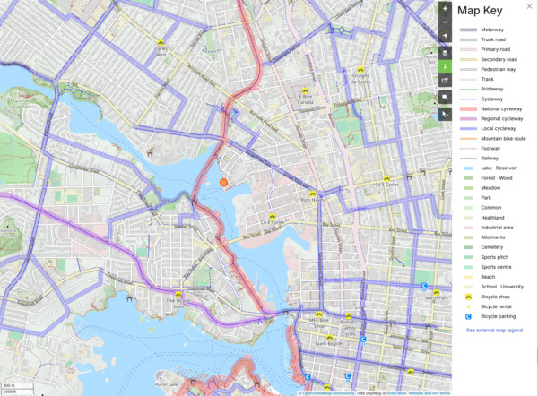 Bike & Roll routes near the club.