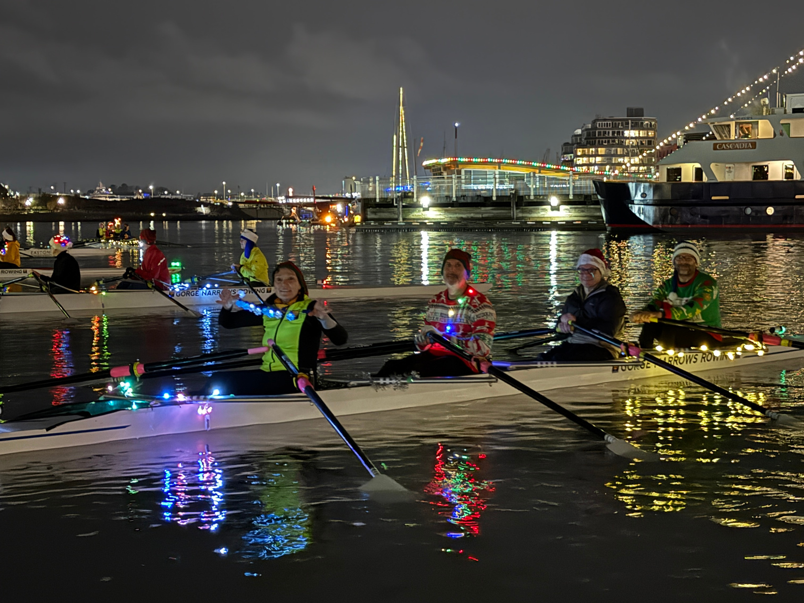 Quads on the gorge at night for the 2025 Mistle Row.