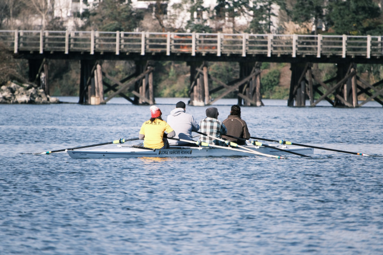 A quad headed away from the Selkirk Trestle.
