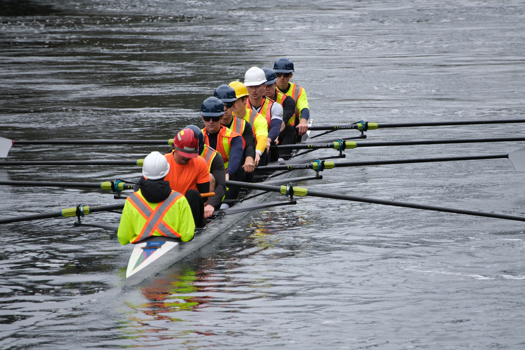 Approaching the Tillicum Narrows on the way to the start of the 2025 Saturday Morning Head of the Gorge race.