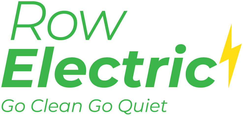 The Row Electric logo with a tagline reading "Go Clean Go Quiet".
