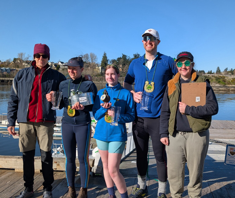And, again, another four rowers and a coach on the dock after receiving their prizes! So many prizes!